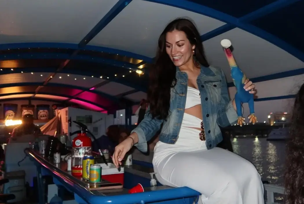 Christmas cozy lights on a Private Party Boat - Harbor Bar